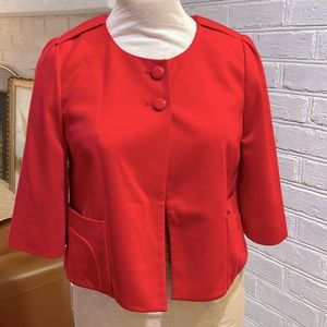 Red cropped jacket from Loft, EUC, size 10P.